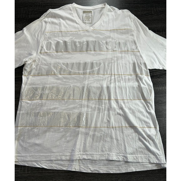 Sean John Men's T-Shirt White V-Neck Graphic Stripes Size 3XL - Picture 1 of 7